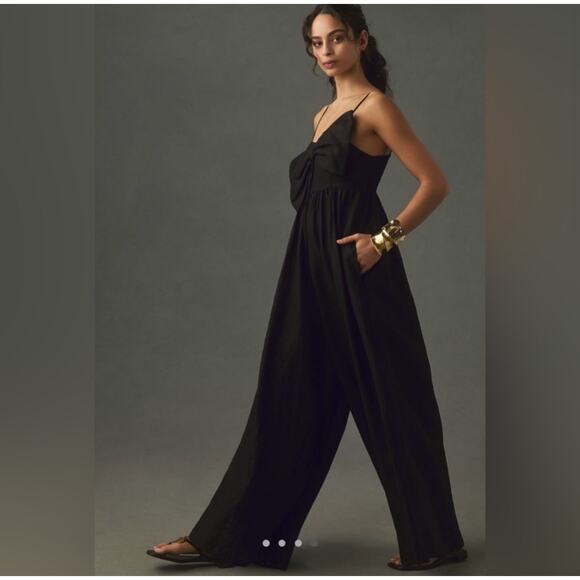 MSRP $198 | NEW Anthropologie Hutch Linen Bow Jumpsuit Size XS-S | SAME DAY SHIP - Picture 4 of 7